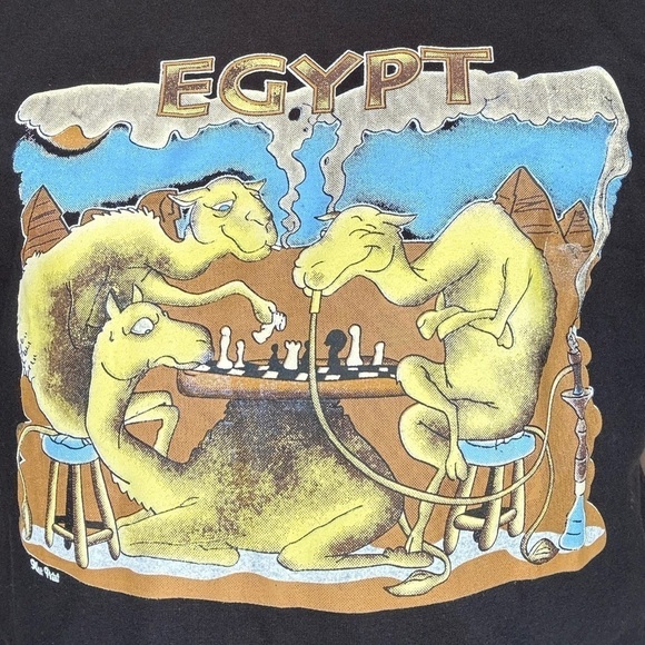 EGYPT - shisha smoking camels playing chess Size XL - Picture 3 of 4